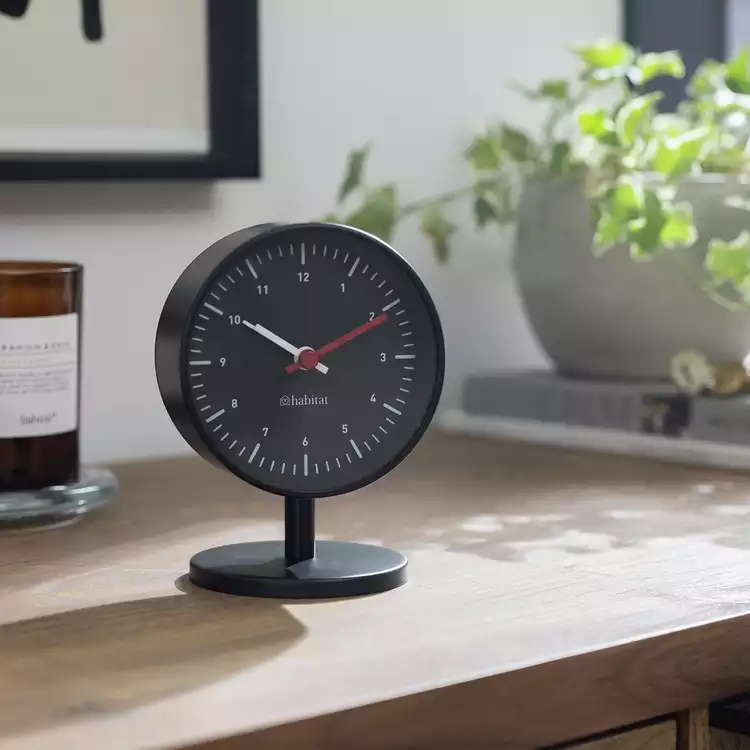 Habitat Analogue Alarm Clock - Black