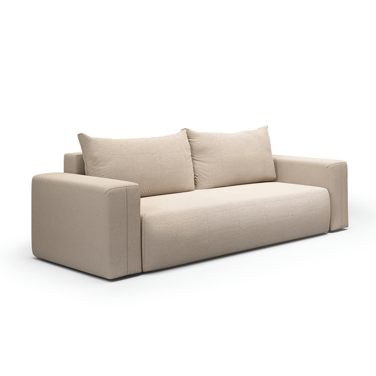 - Canapé convertible 3 places coffre beige