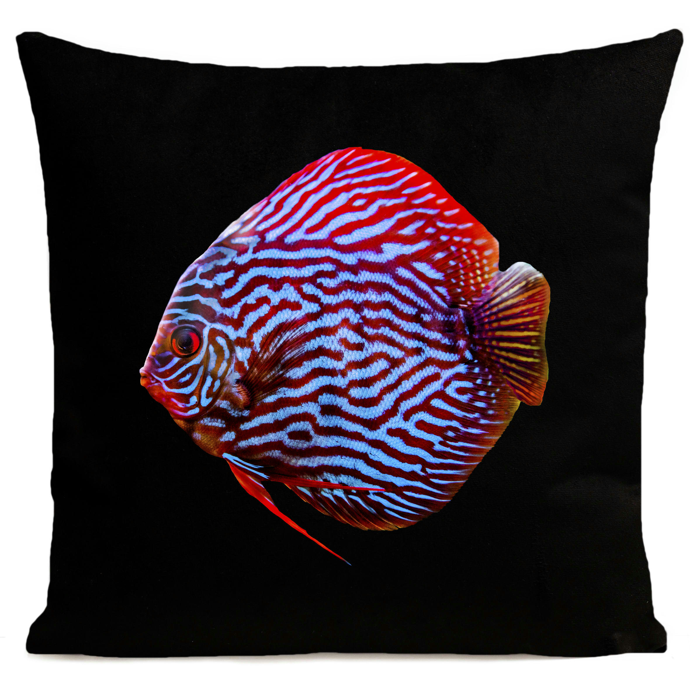 - Coussin bord de mer poisson noir suédine 40x40cm