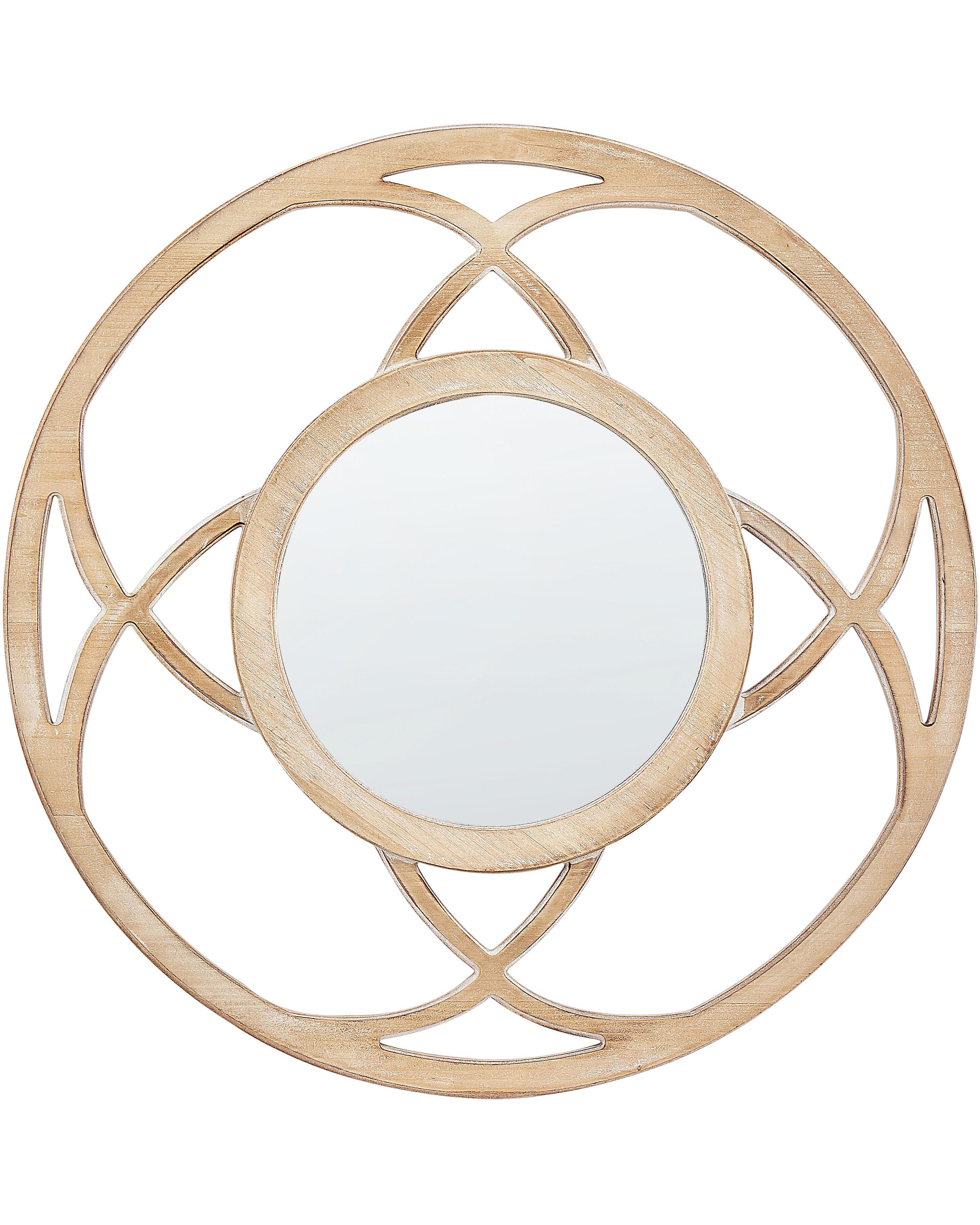 Wall Mirror IZTAPALAPA 60 cm 60 cm Light Fir Wood