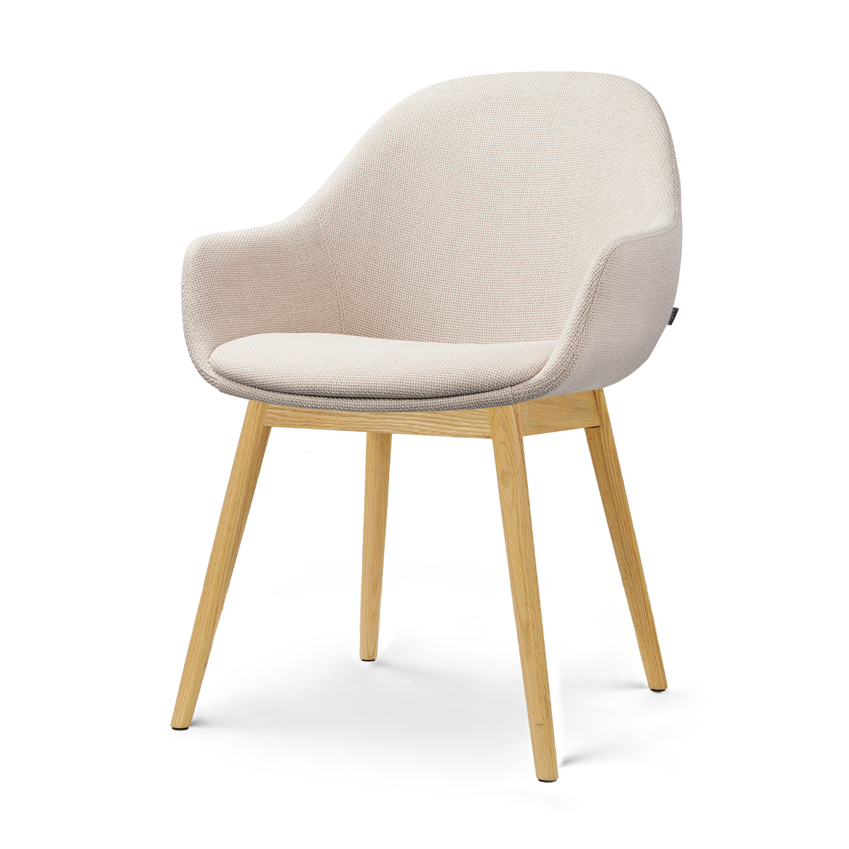 Nolon Nio-Mae eetkamerstoel bouclé beige - houten onderstel