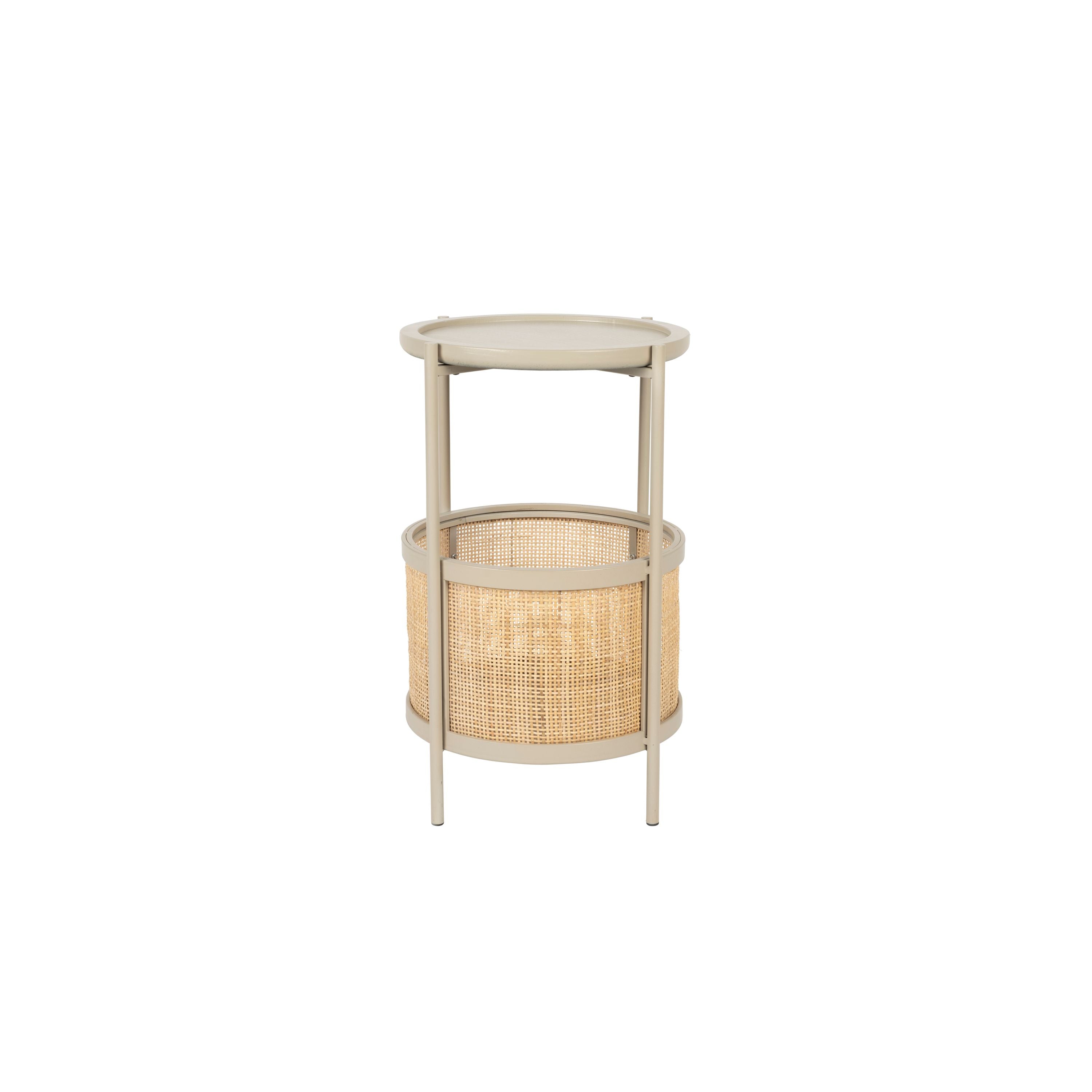 Housecraft Living Makoto Bijzettafel Rond 30x30 cm Zand - Beige