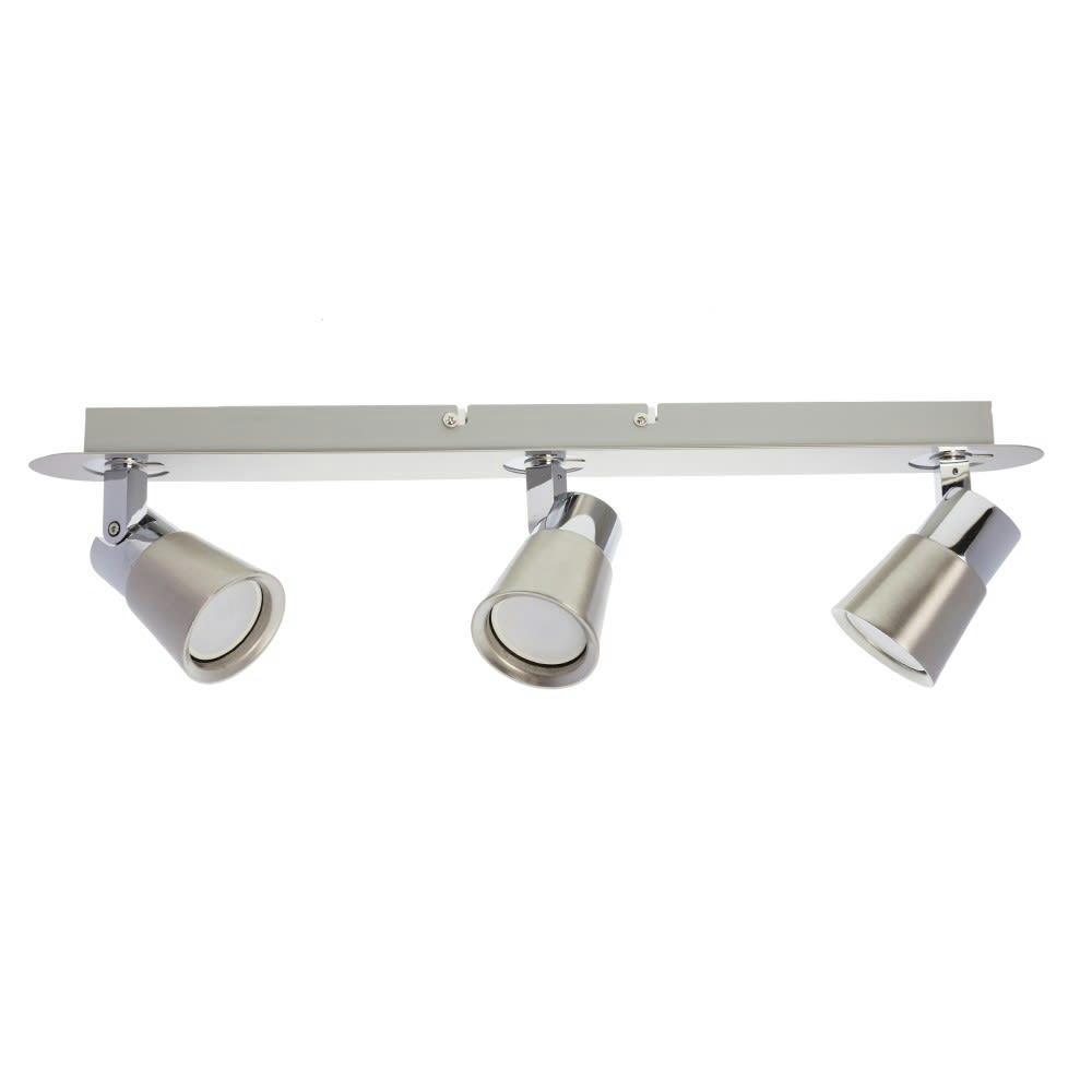 IRIS - Rampe de plafond avec 3 lumières orientables nickel