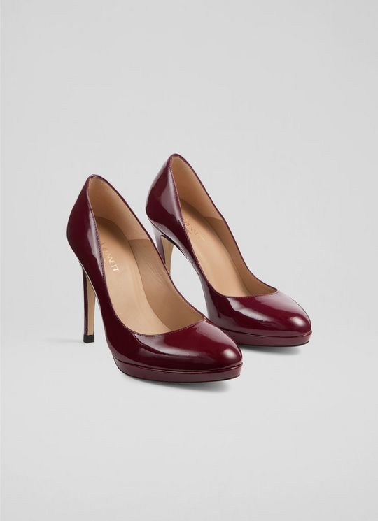 Sledge Bordeaux Patent Platform Shoes