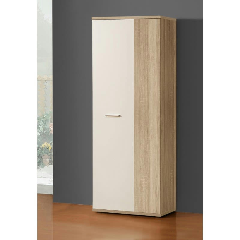 CLASS - Meuble à chaussure 2 portes blanc décor chêne clair