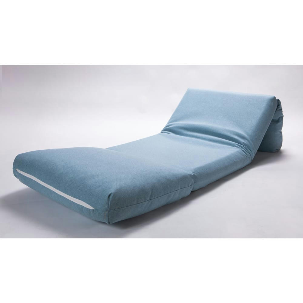 NALO - Chauffeuse convertible 1 place tissu bleu pastel