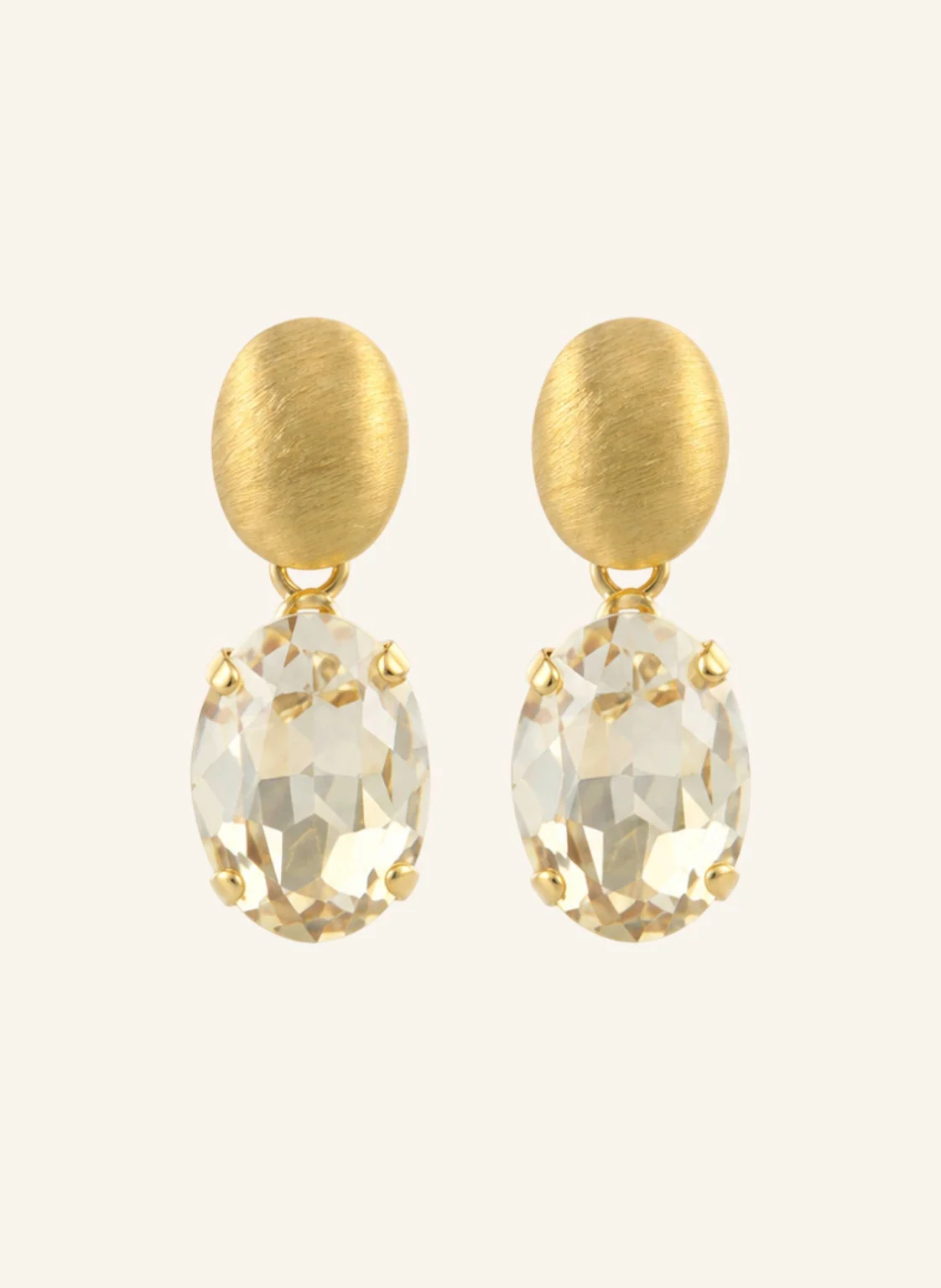LOTT.gioielli Ohrhänger DAAN CE SW OVAL STRASS PENDANT M GOLDEN SHADOW by GLAMBOU