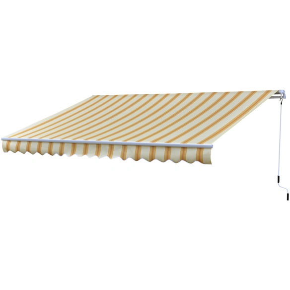 Gelenkarmmarkise, BxT: 400 x 250 cm, zitronengelb/orange gestreift