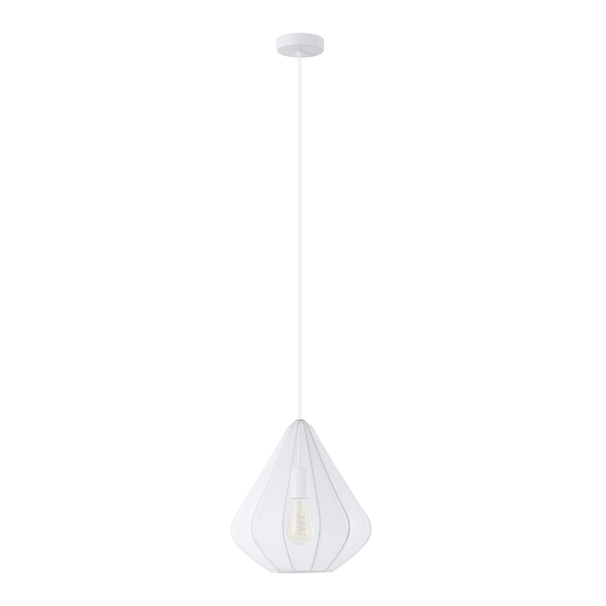 EGLO hanglamp Dolwen - e27 - ø 33,5 cm - wit - textiel