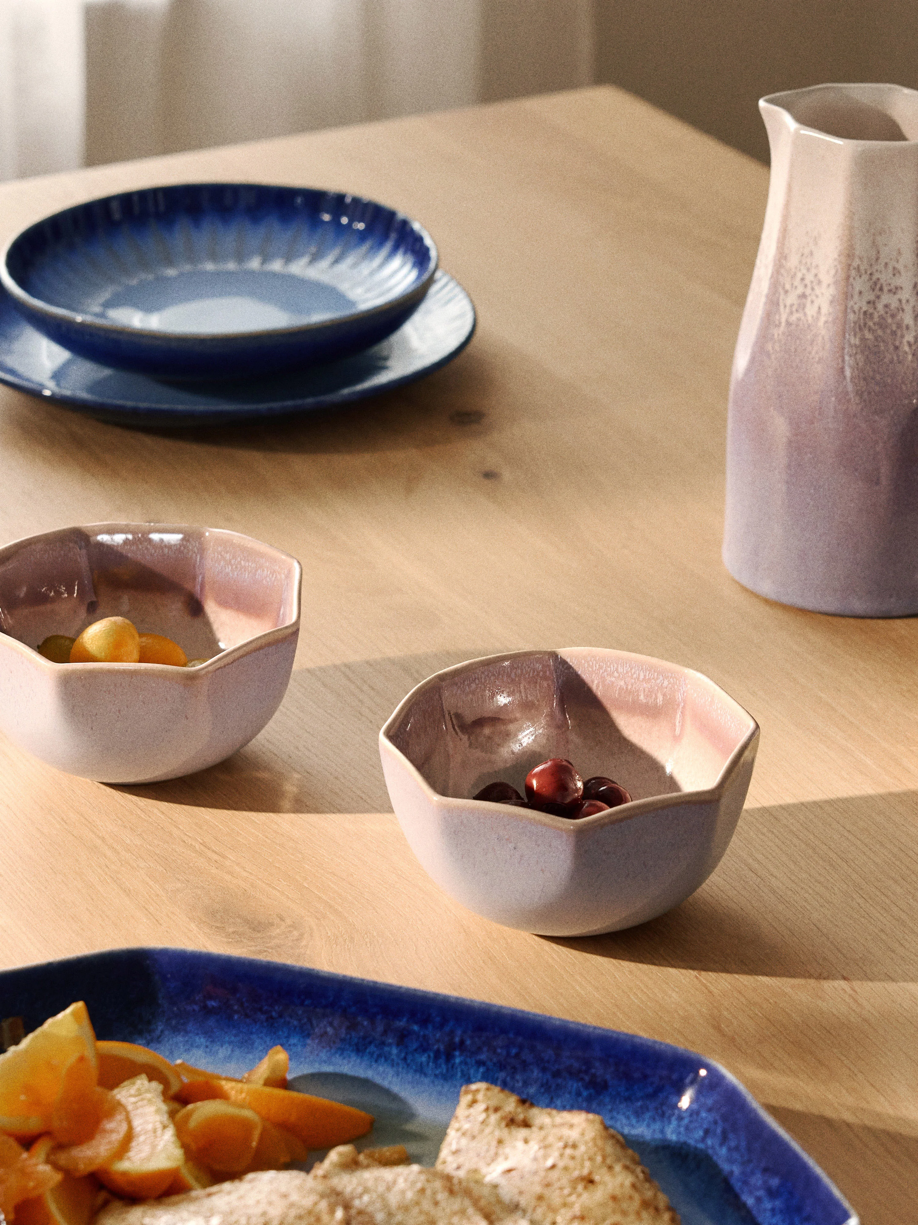 Handgemachte Schälchen Vinci mit reaktiver Glasur, 4er-Set