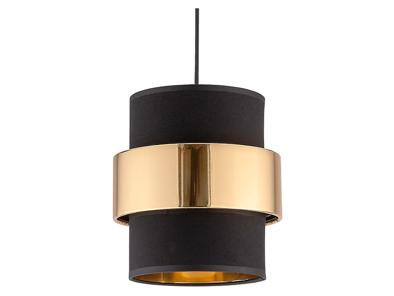 Lampa wisząca Calisto tkaninowa czarno-złota