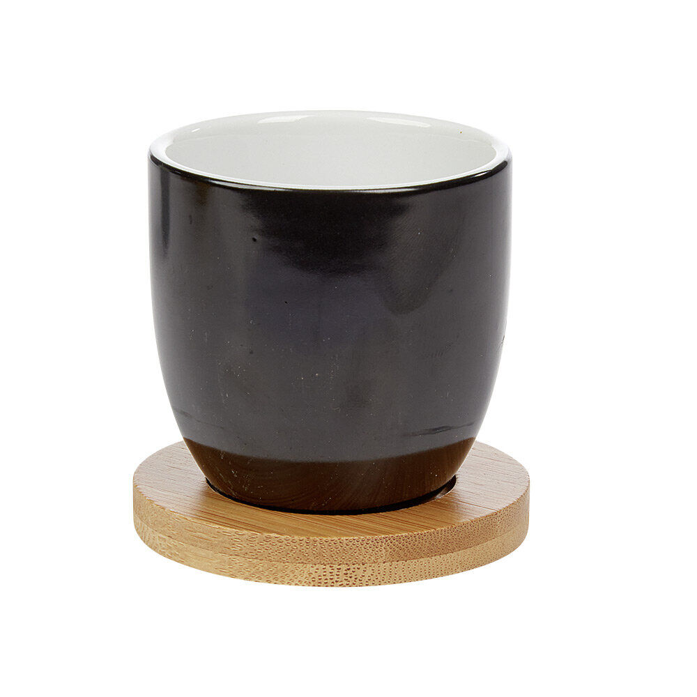 Gobelet à expresso avec sous tasse en bambou x4