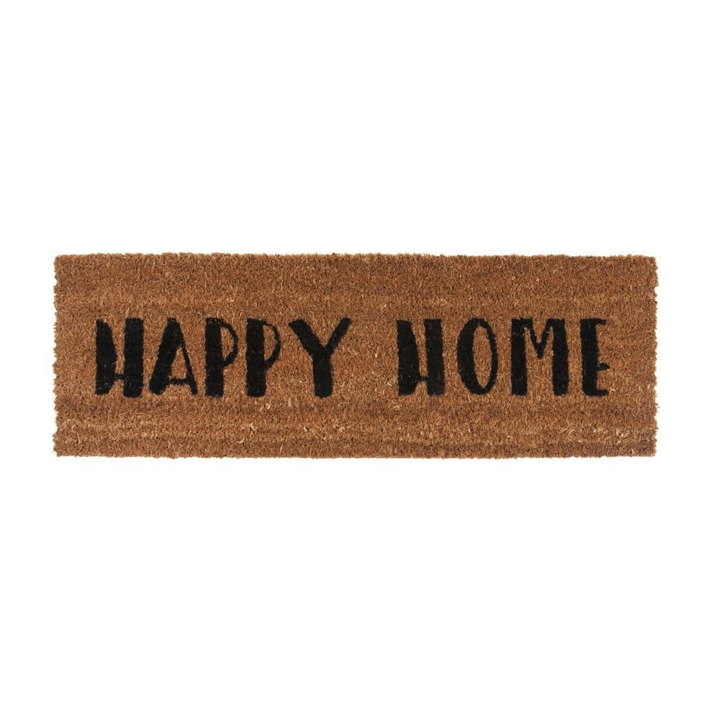 HAPPY HOME - Paillasson happy home noir en coco 75x26