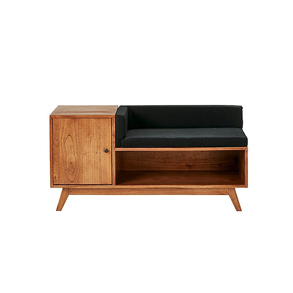 Banc en bois massif avec coussins