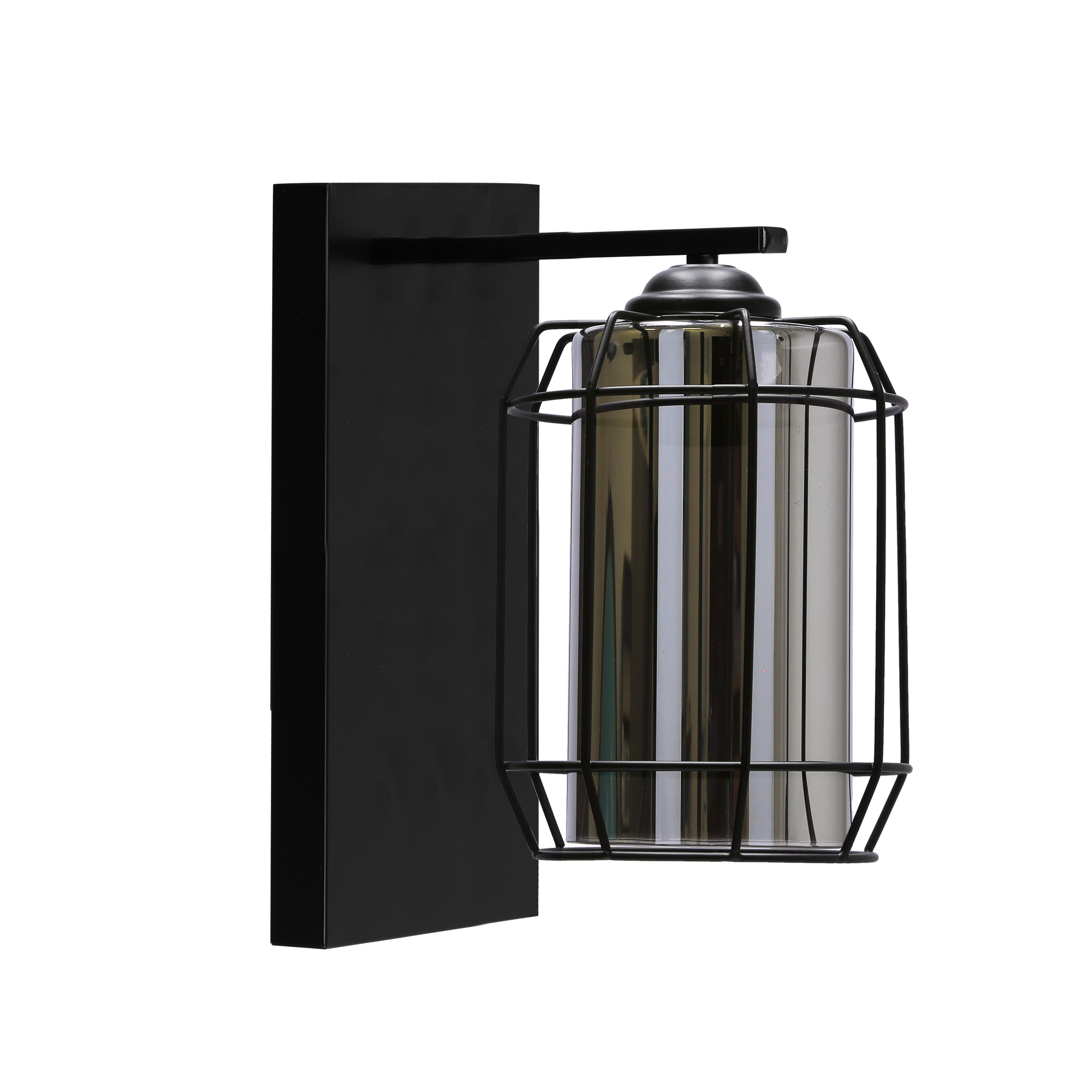 Lampa kinkiet JONERA czarny p25 1x40w e27 klosz dymiony
