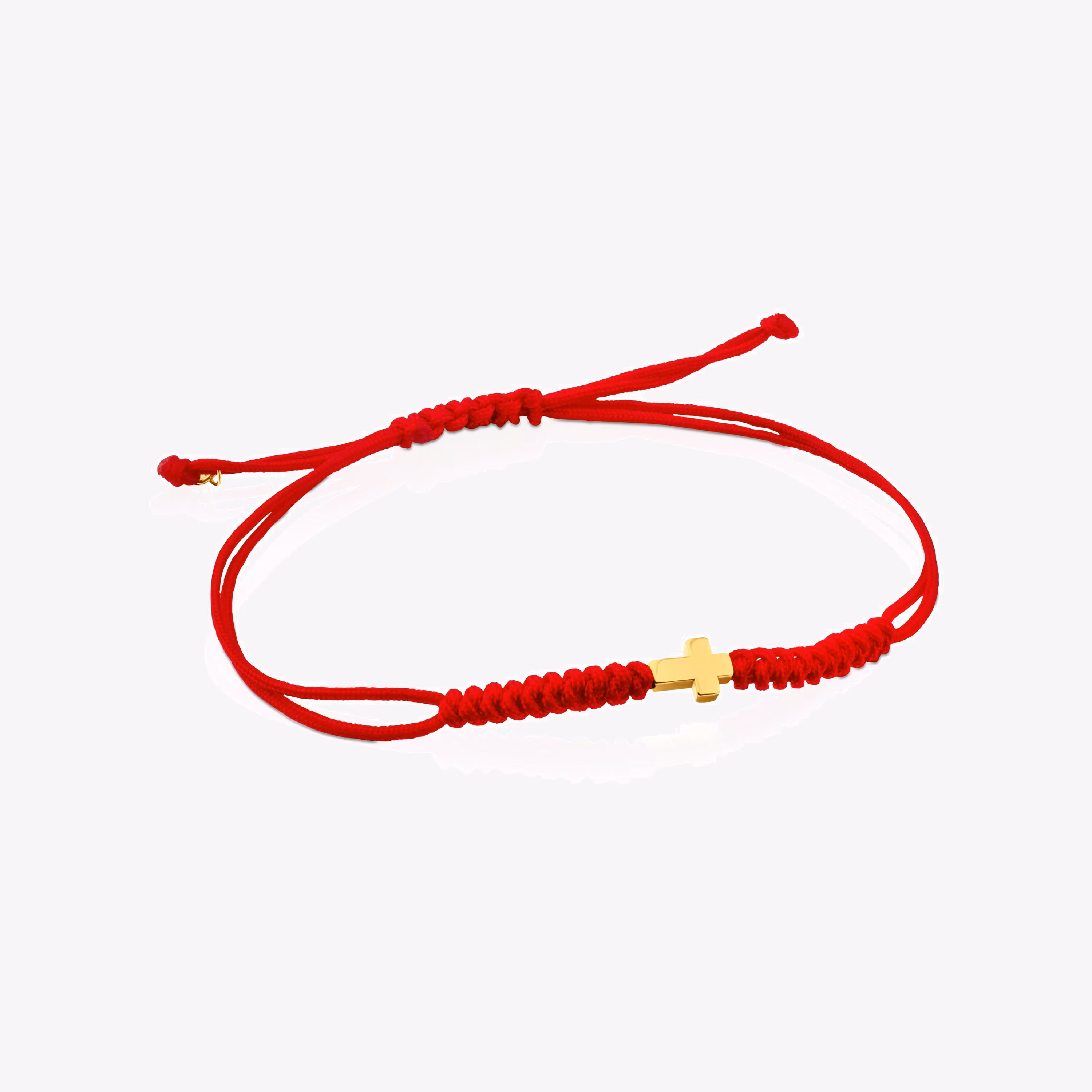 Pulsera cruz de cordón en color rojo y oro Sweet Dolls XXS