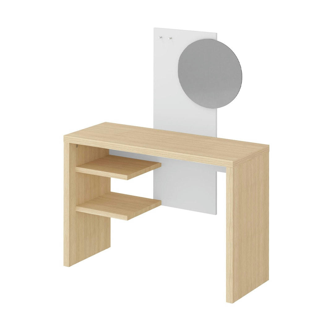 HUGO - Coiffeuse  placage blanc et chêne clair