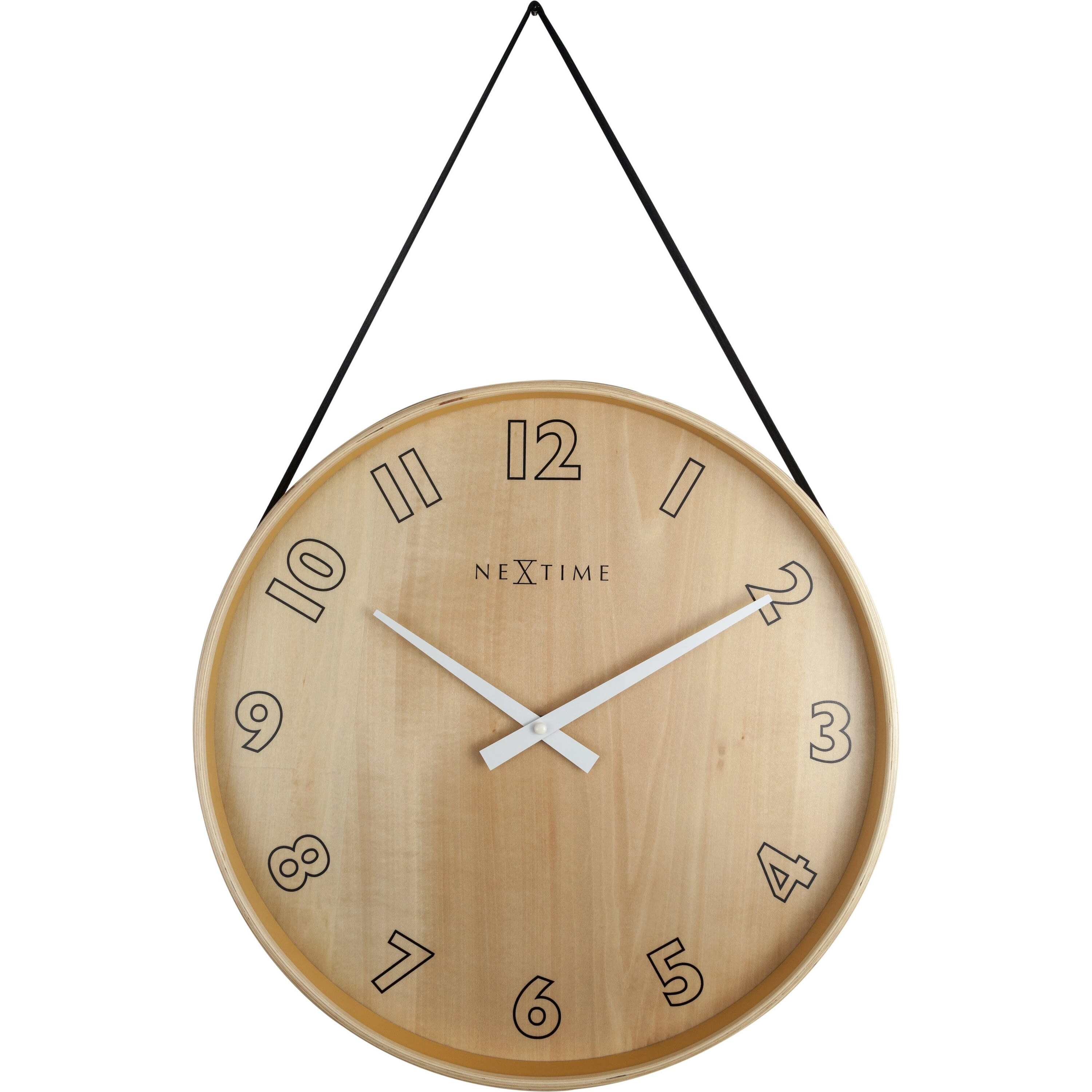 NeXtime - NeXtime - Wandklok - 40 cm - Hout - Zwart - 'Loop Big'
