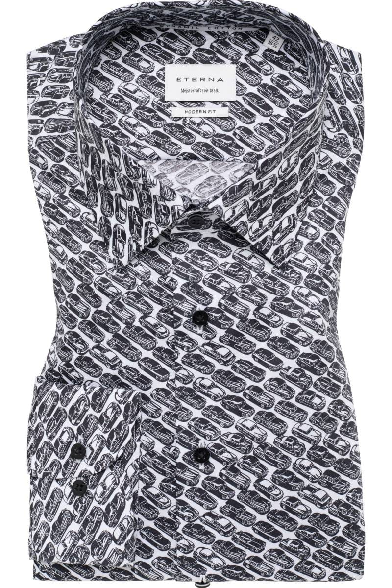 ETERNA Modern Fit Dynamic Cotton Hemd schwarz, Bedruckt