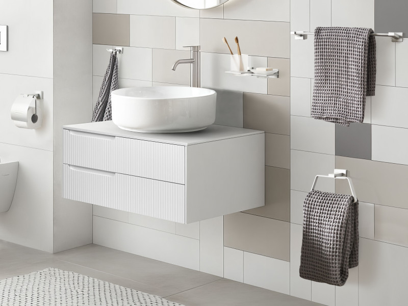 Zestaw uchwytów łazienkowych aluminium srebrny