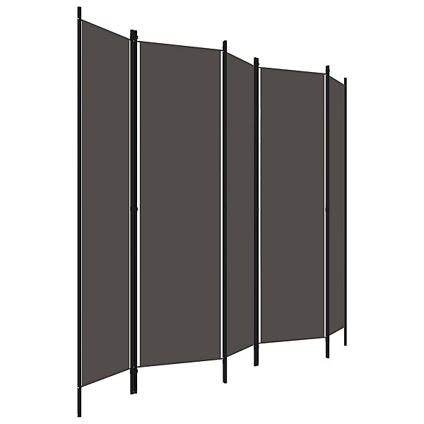 Cloison de séparation 5 panneaux Anthtracite 250x180 cm vidaXL