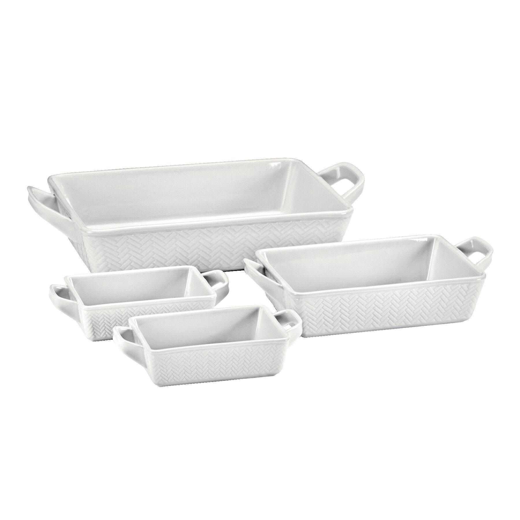 CANVAS Stoneware Bakeware Set, White, Assorted Sizes, 4-pc