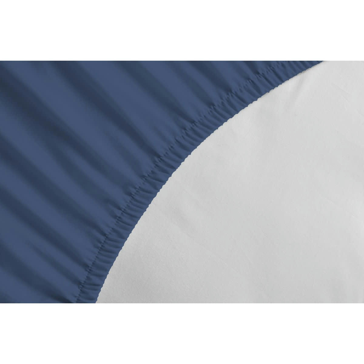 - Drap housse coloré 100% coton - Bonnet 25cm - Bleu - 140x190 cm