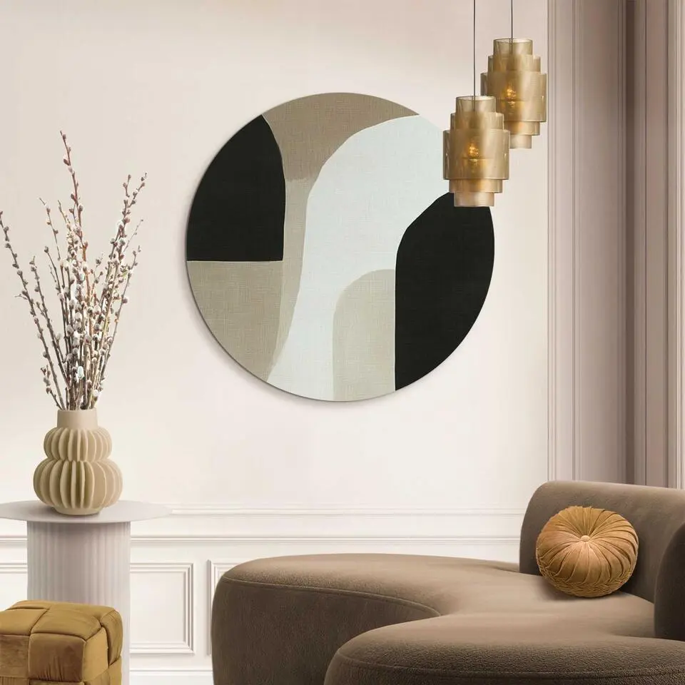 Glasschilderij Abstracte sfeer II - &Oslash; 70 - Beige