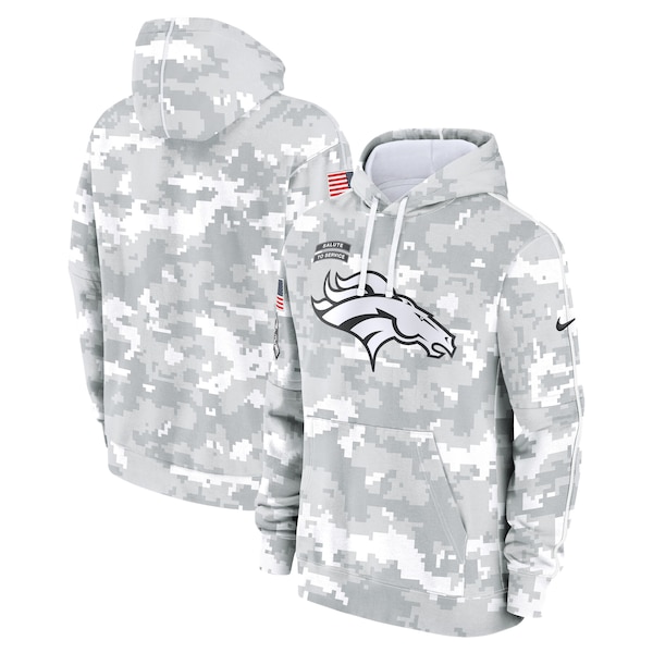 Denver Broncos Nike Youth 2024 Salute To Service Pullover Hoodie - White/Gray