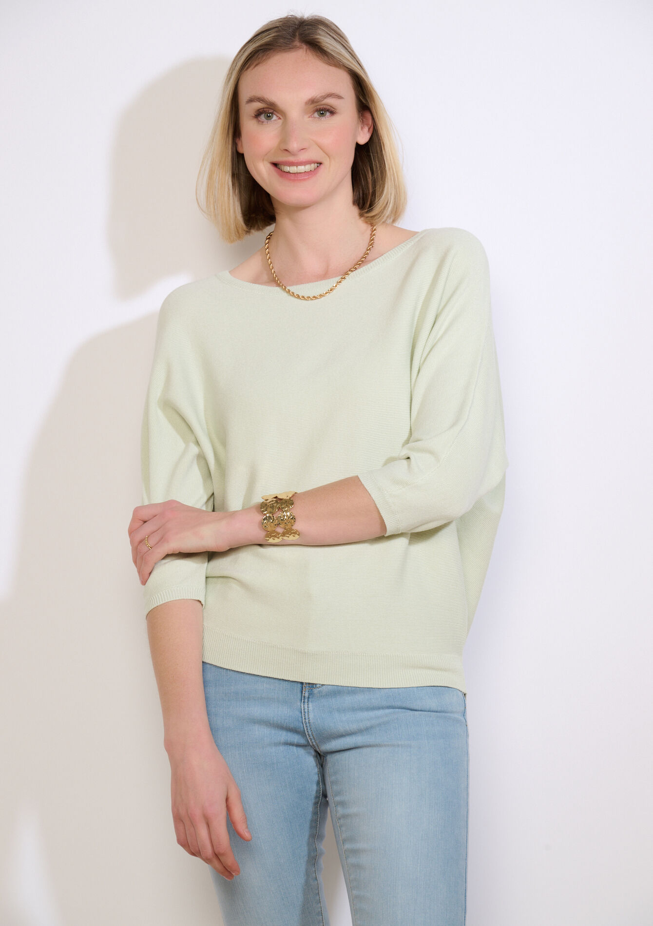 Losse trui met boothals