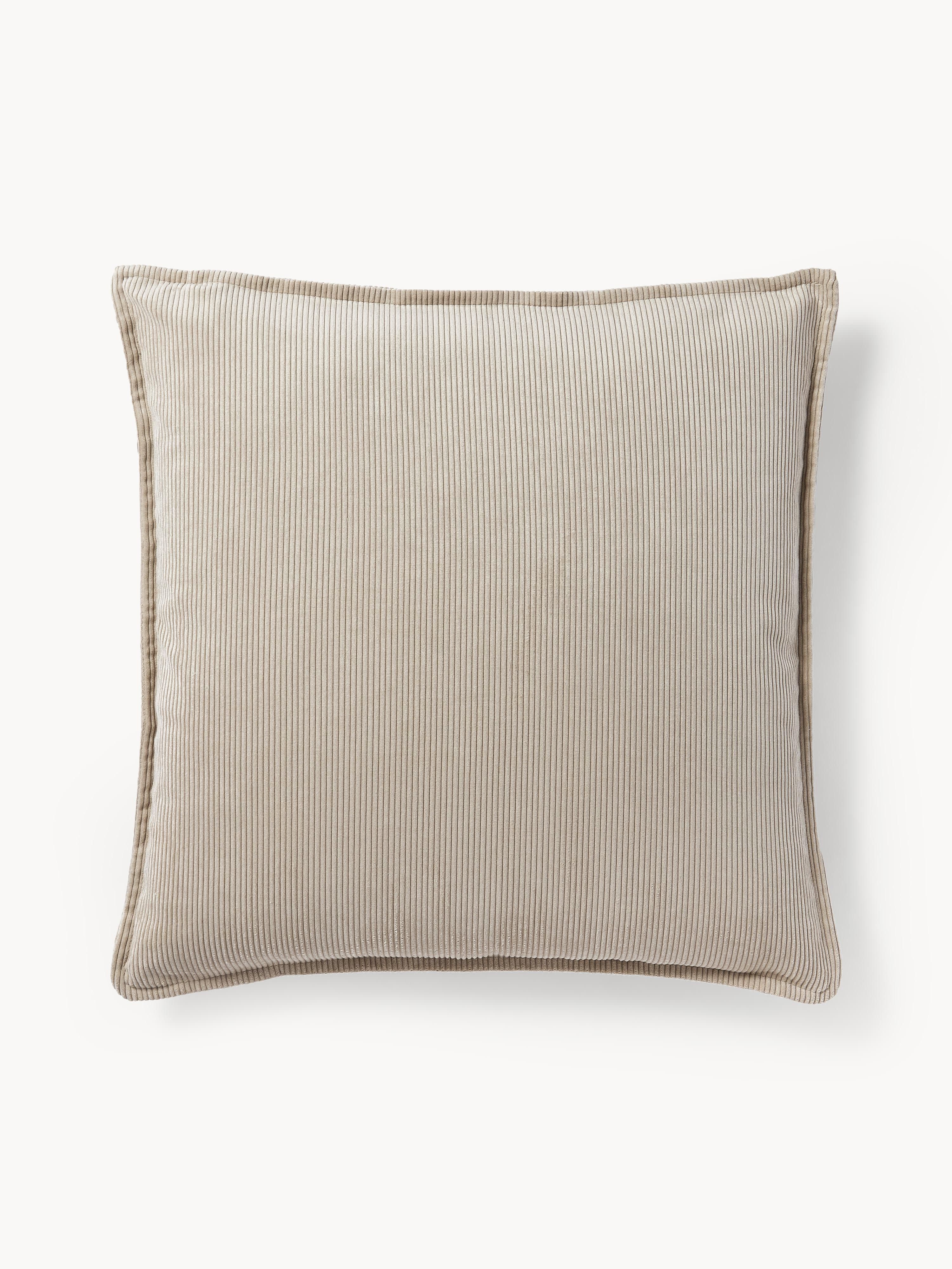 Großes Cord-Sofa-Kissen Lennon, 60 x 60 cm