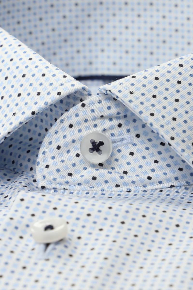 ETERNA Modern Fit Hemd hellblau, Bedruckt (extra langer Arm)