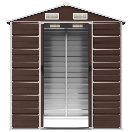 NNEVL Garden Shed Brown 191x130x198 cm Galvanised Steel