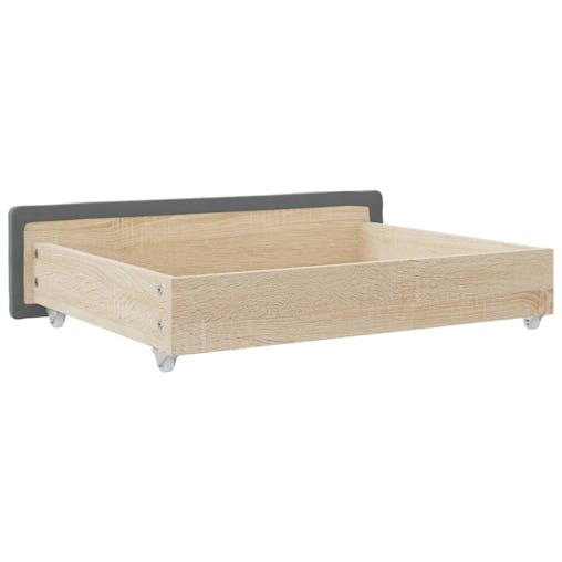 NNEVL Bed Drawers 2 pcs Dark Grey Engineered Wood and Fabric