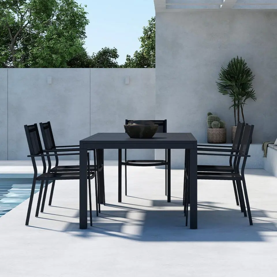 Nest outdoor Grace Uitschuifbare Tuintafel Zwart - 160 tot 240 x 100 cm