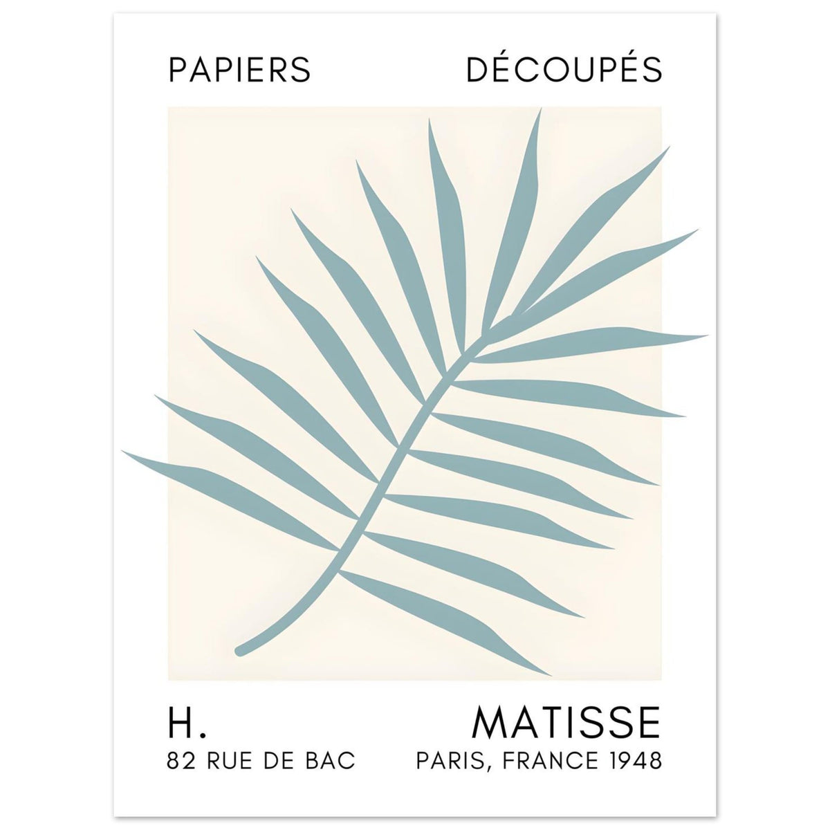 Artfulprints Poster Matisse – Floral reef turquoise  - 30x40 cm - Turquoise