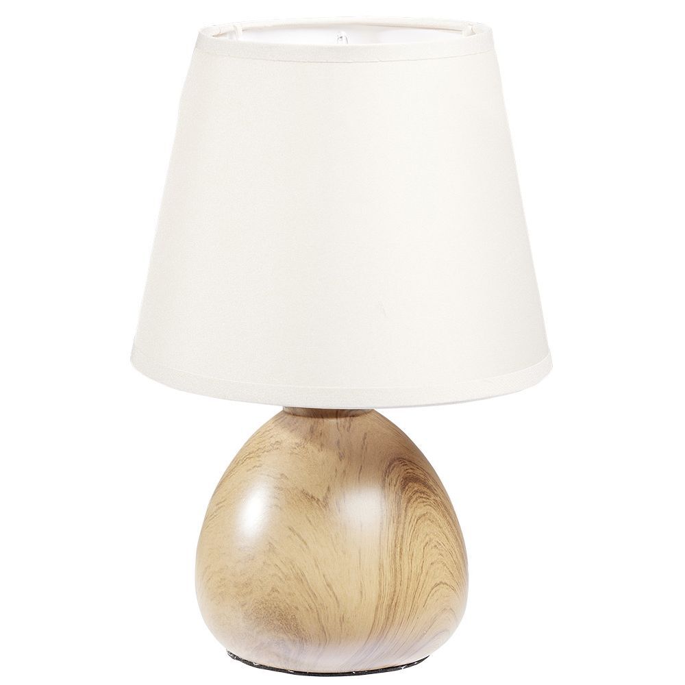 Lampe céramique effet bois cérusé 17x17xH26,5cm