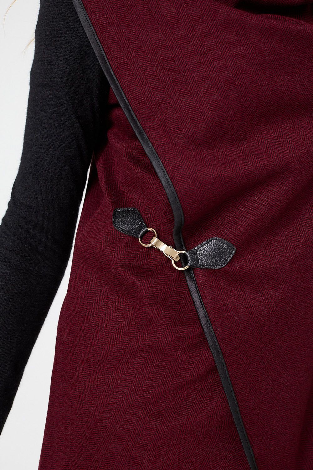 Izabel London Asymmetric Buckle Detail Wrap Jacket