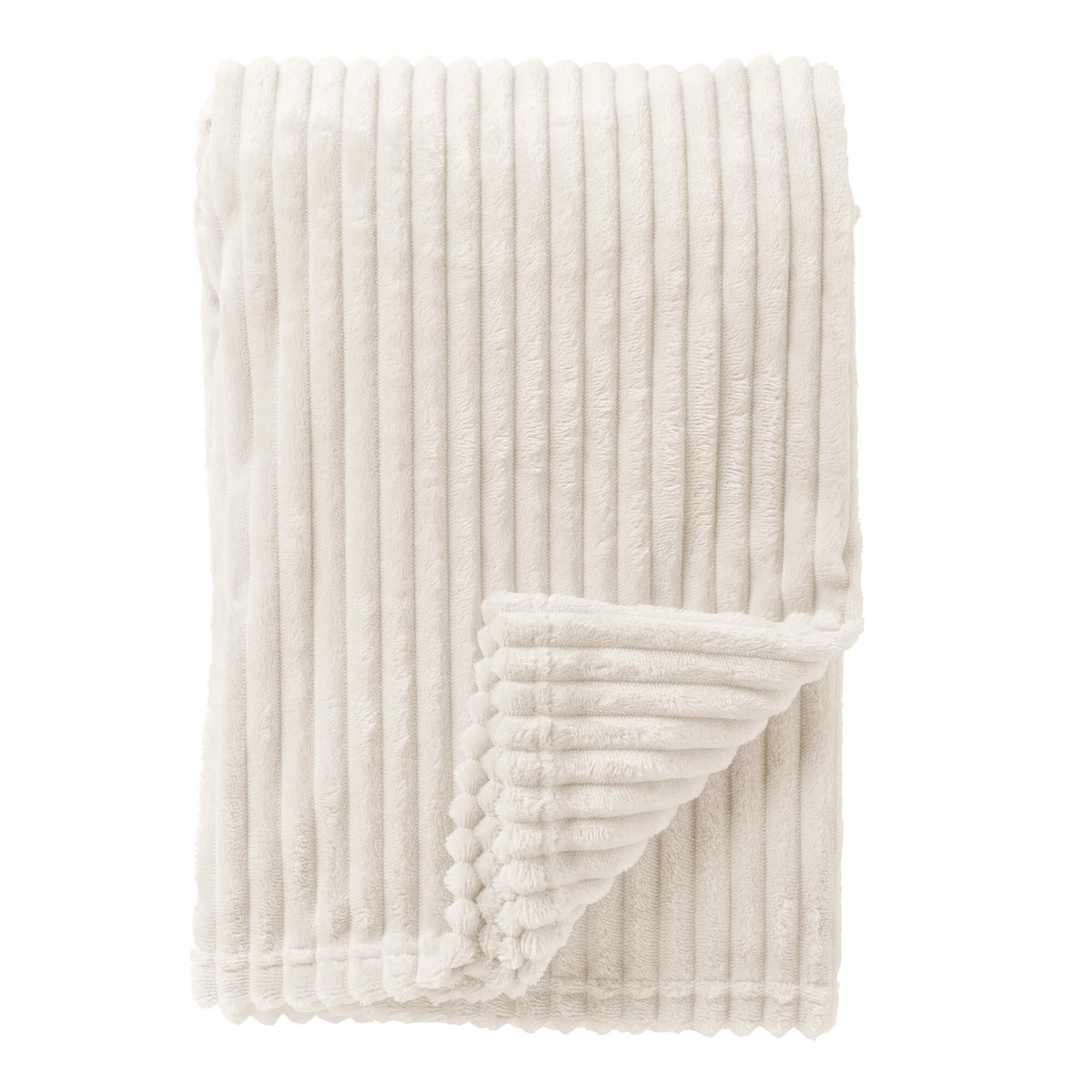 MARTHY - plaid 140x180 cm - zacht ribfluweel - corduroy - Snow White - wit