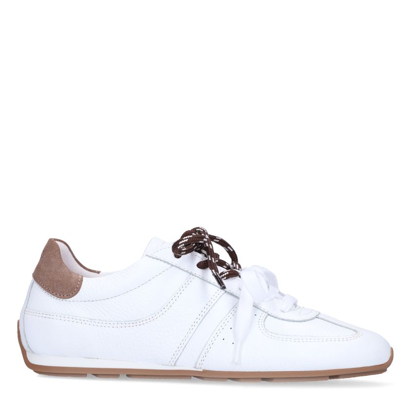 Manfield Witte leren sneakers