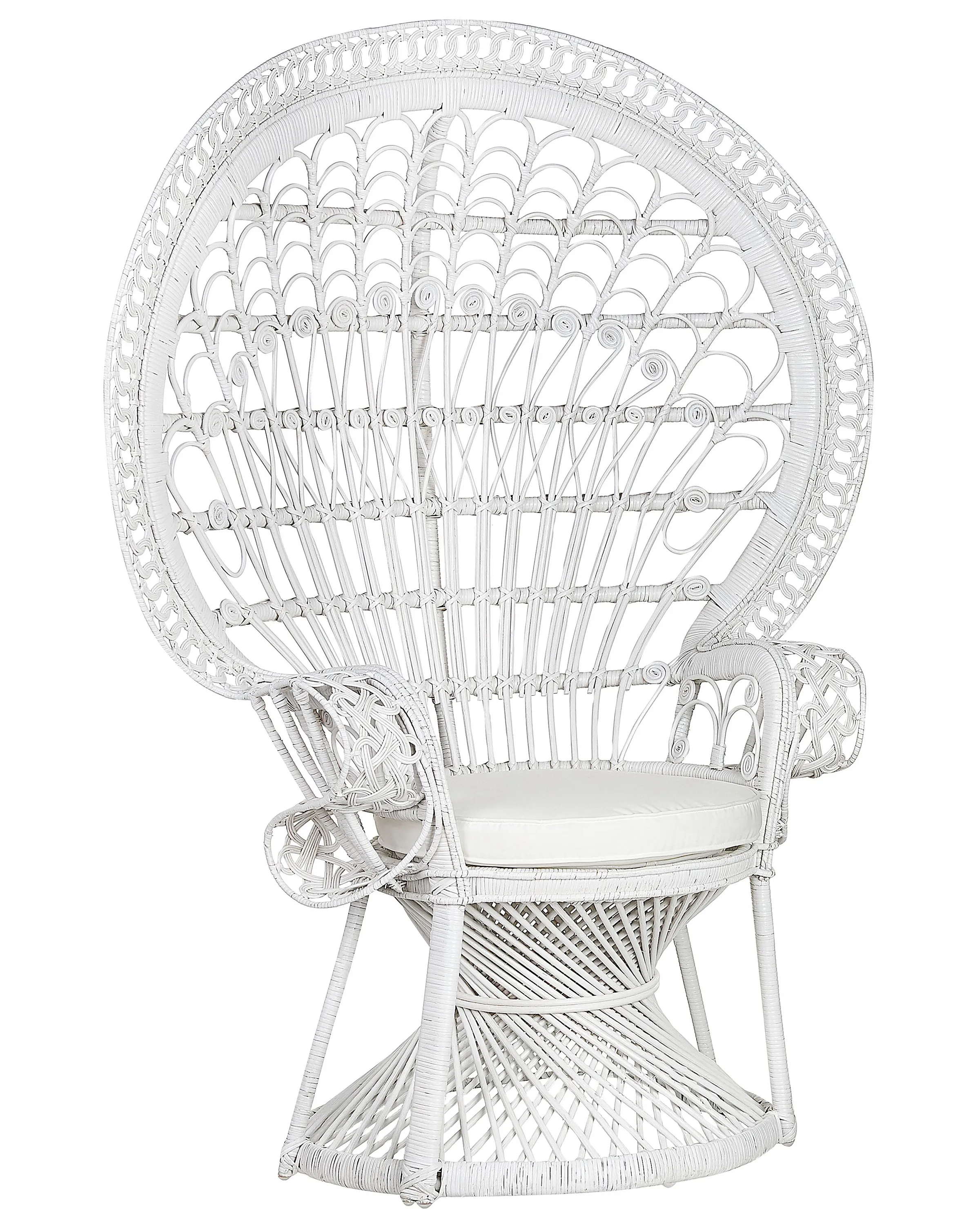 Peacock Chair EMMANUELLE Rattan White