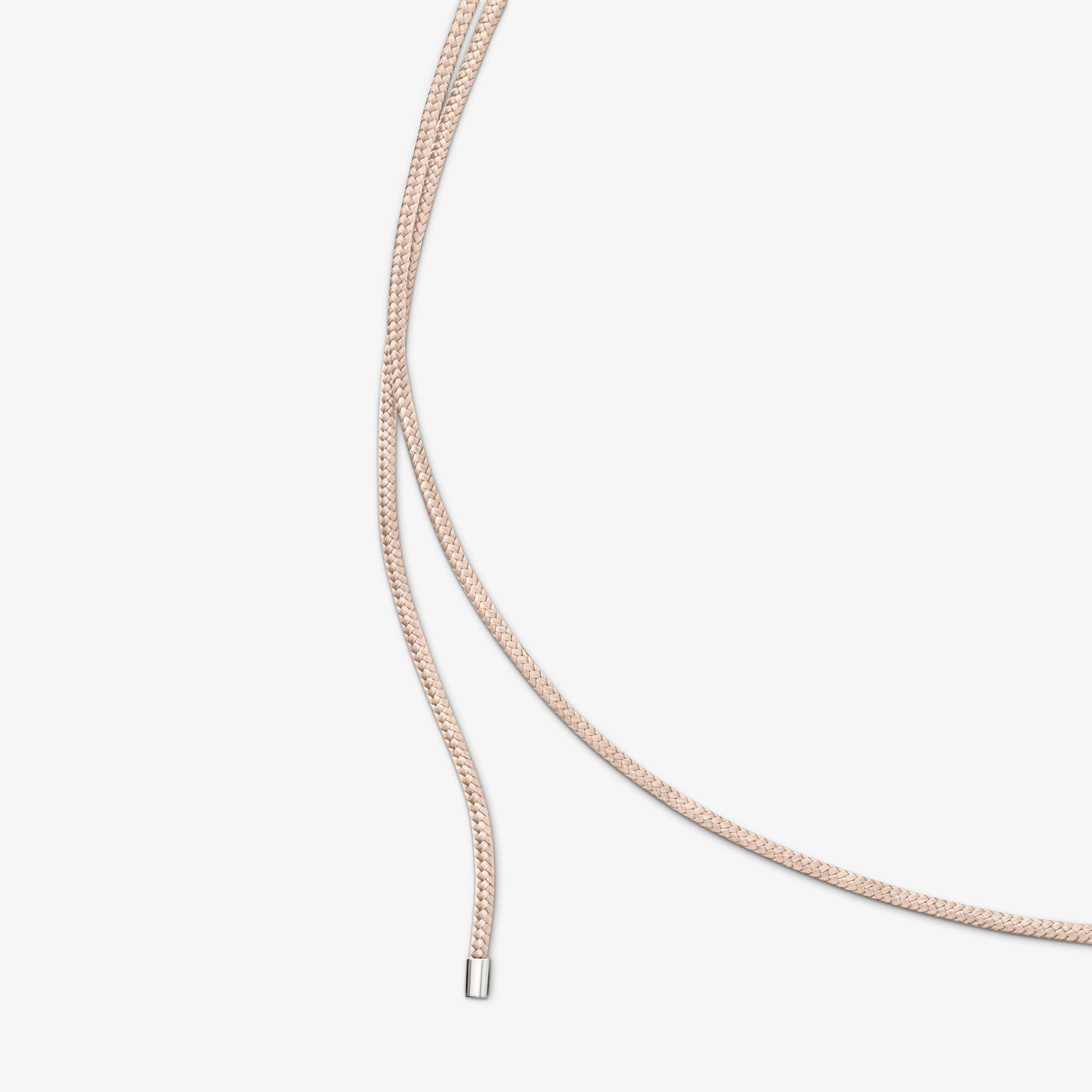 Collar largo de plata y cordón color beige TOUS Basics