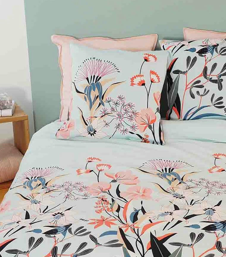 PAYA - Parure housse de couette satin de coton bio rose 220x240 cm