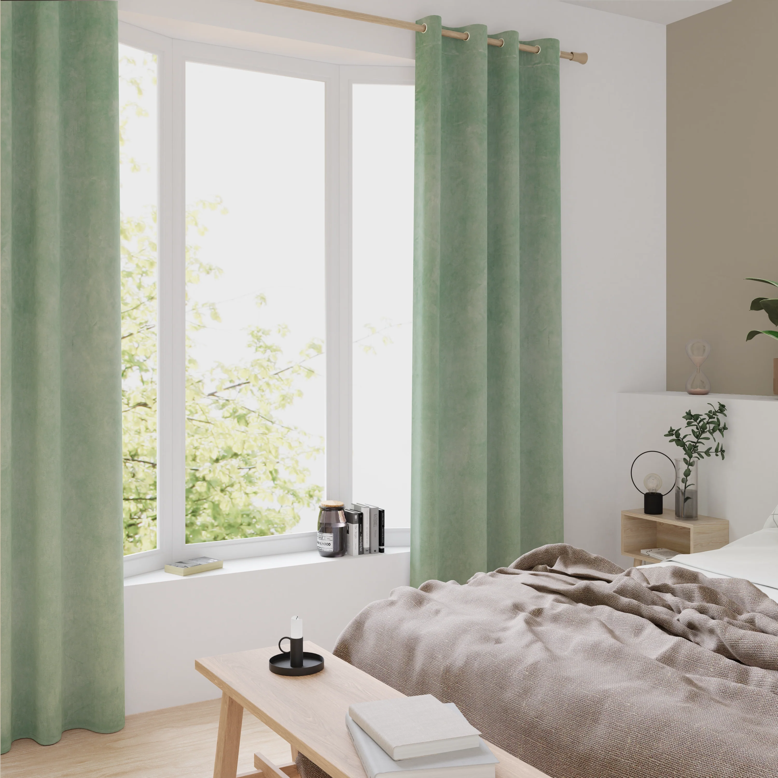 4MURS Rideau VELVET coloris amande 140 x 260 cm