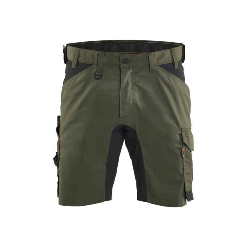 Short de travail Stretch 2D vert forêt et noir 50 BLAKLADER