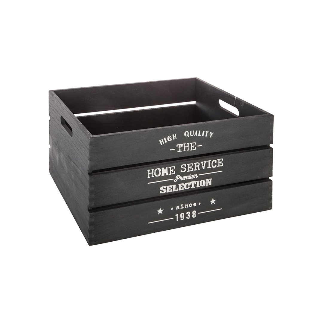 Caixa em madeira FACTORY cinza escuro