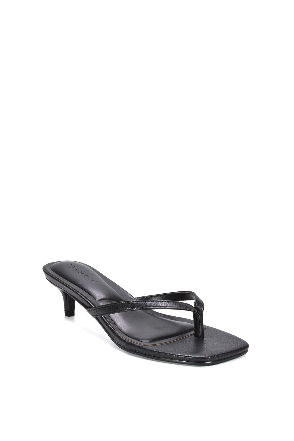 XY London Violet' Slip On Flip Flop Kitten Heel Mule Heeled Sandals