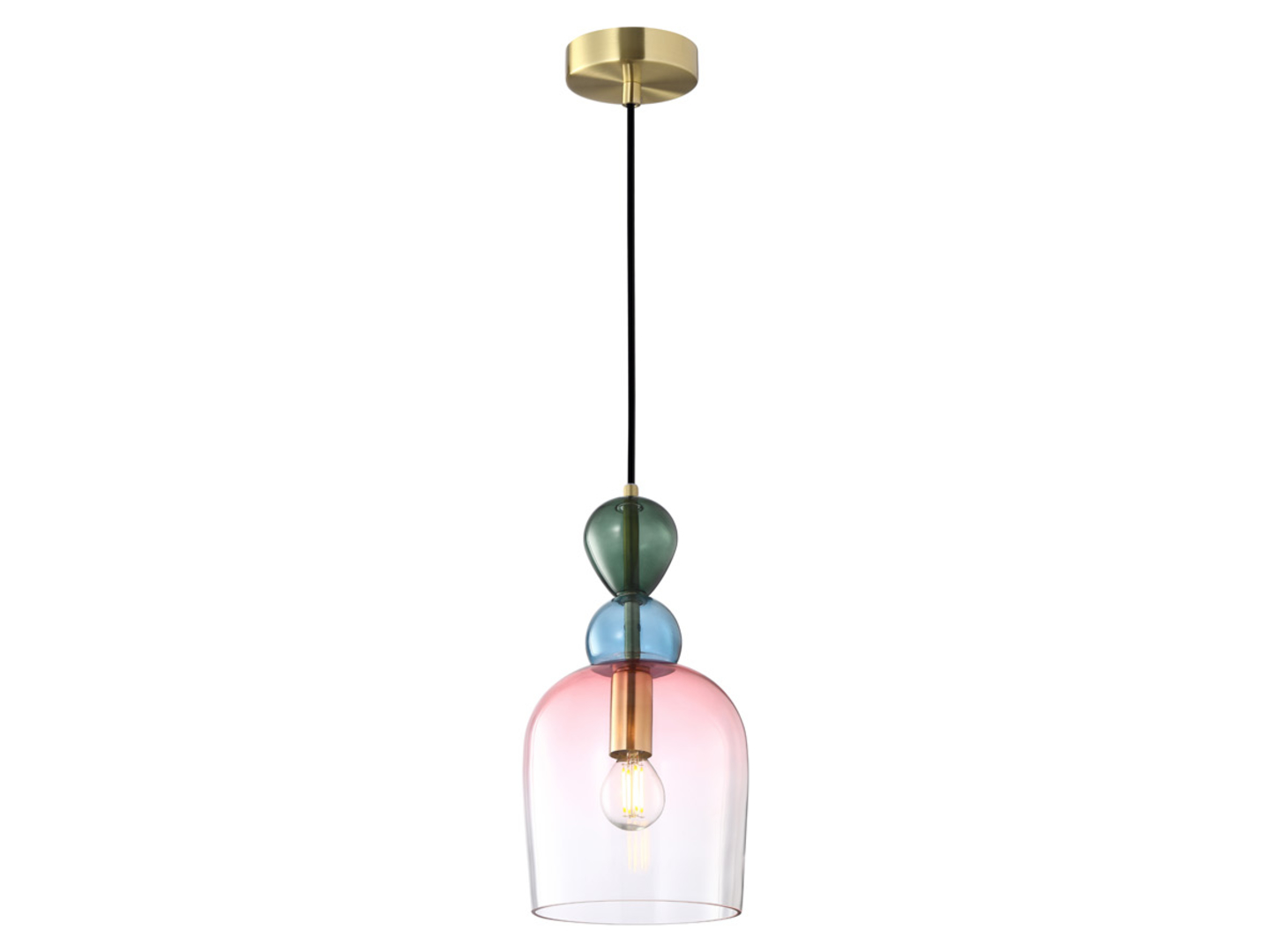 Lampa wisząca Manso 145 cm szklana wielokolorowa