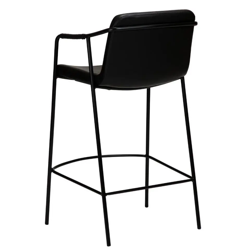 Hioshop Boto Dan-Form counterstoel met armleuningen PU-kunstleer zwart