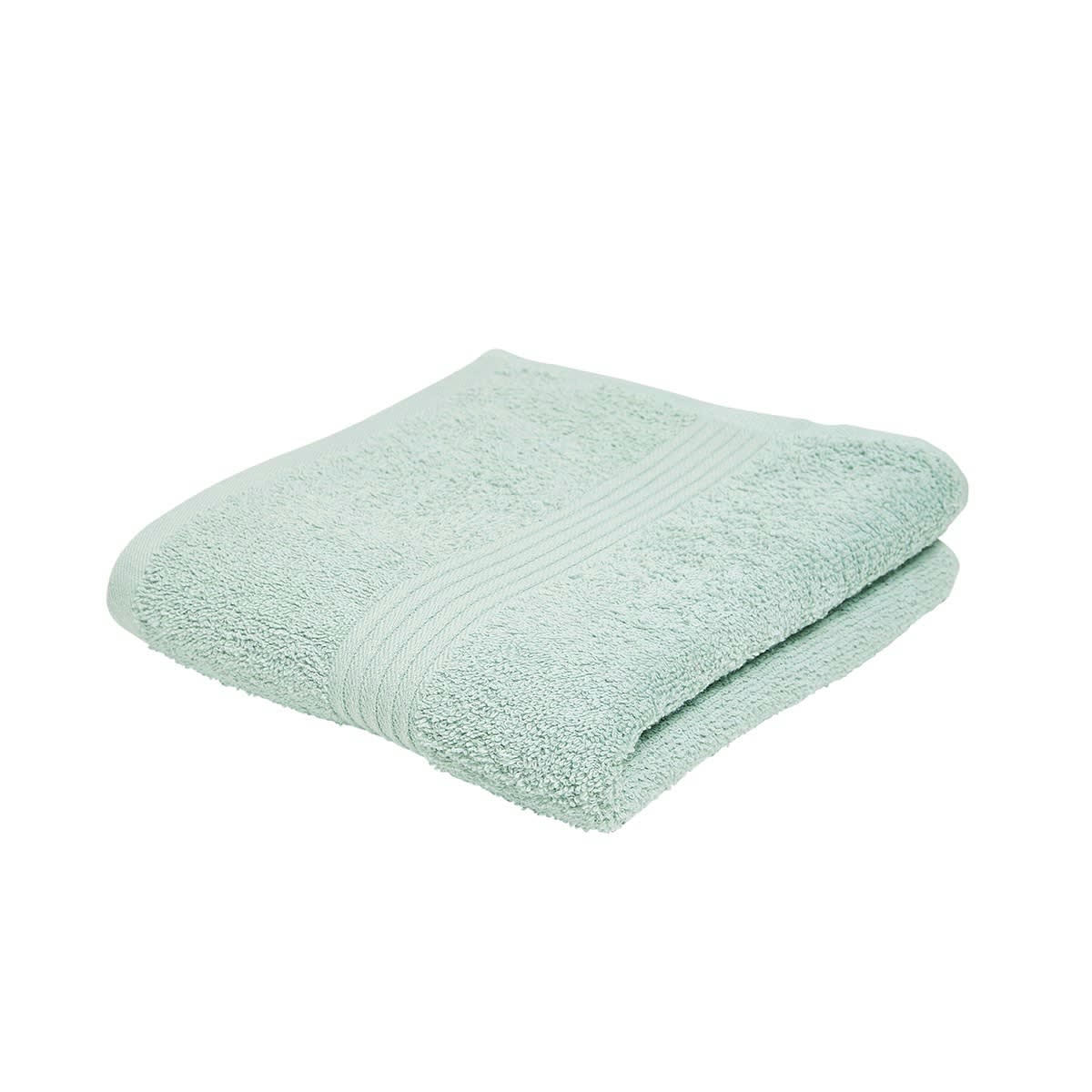 MEVAK BAÑO - Serviette de bain uni en coton vert 50x90